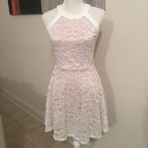 White/cream lace skater dress